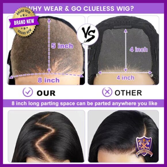 Glueless HD Lace Front Wig 180% Density Human Hair 24in Pre Plucked main image 4